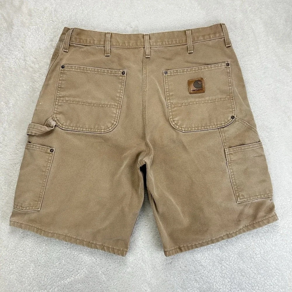 Vintage Carhartt Double Knee Carpenter Work Shorts B80 Brown 36 Made In USA